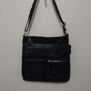 Great American Leatherworks Soft Black Leather Crossbody / Shoulder Bag